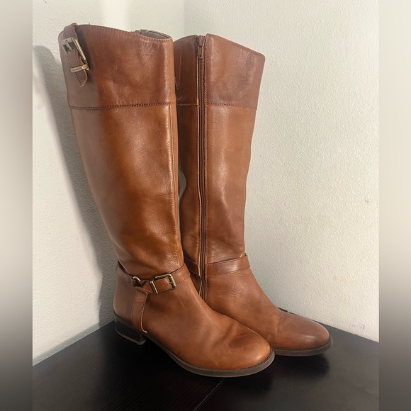 INC International Concepts Shoes - INC Brown Leather Knee-High Boots